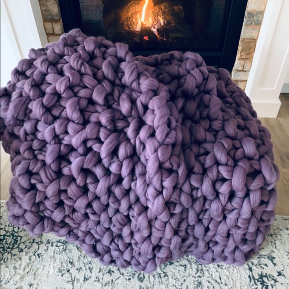 Handmade in U.S.A 50x60” Chunky Knit Blanket